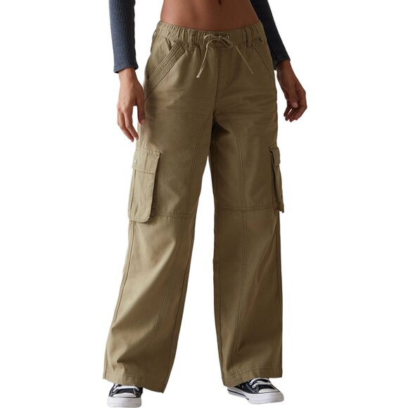 Pacsun Olive Drawstring Waist Baggy Cargo Pants Small EUC - Picture 1 of 10